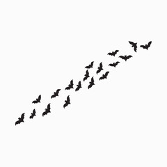 Obraz premium Flock of Bat Silhouettes in Flight.
