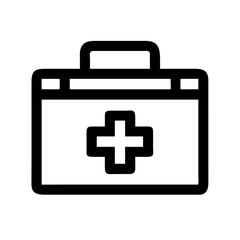 Obraz premium white box with handle and cross on it,symbolizing first aid kit for websites and blogs related to health,safety, emergency preparedness,and medical supplies