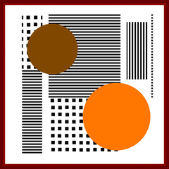 Abstract shapes illustration, Rectangular, circular and linear shapes used to create abstract design
