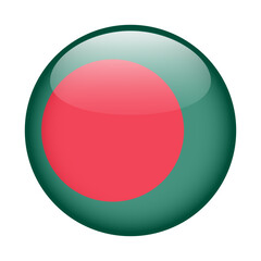 flag of Bangladesh, button round glossy icon