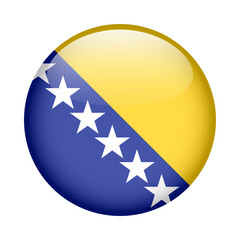 flag of Bosnia and Herzegovina, button round glossy icon