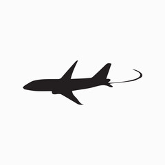 Naklejka premium Airplane Silhouette with Trail.