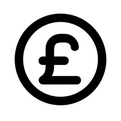 Obraz premium Black symbol for the pound sterling (£) on white background.symbol is used to represent the British pound sterling and other currencies for financial websites,blogs about the UK economy or articles 