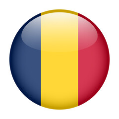Fototapeta premium flag of Chad, button round glossy icon