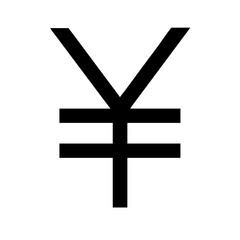 Obraz premium black Yen or Yuan currency symbol is displayed prominently on white background for financial websites,blogs about economics,or for content related to international trade and currency exchange
