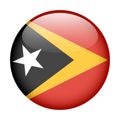 flag of East Timor, button round glossy icon