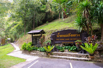 Mae Koeng Luang Waterfall large waterfall. The water flows all years. Water flows terracing resemble like a step from Mae Koeng mountain in Phrae Province, Thailand.