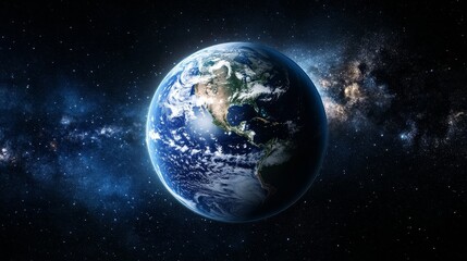 Obraz premium Stunning photo of earth in space, showcasing bright daytime and dark night contrasting beauty