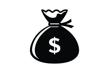 bag of money silhouette vector illustration