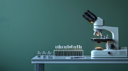 Scientific research in laboratory microscope setup educational content controlled environment close-up view biology concept