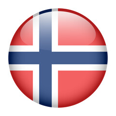 Fototapeta premium flag of Norway, button round glossy icon