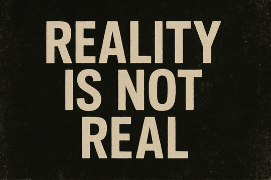 Reality distortion concept in minimalist typography design