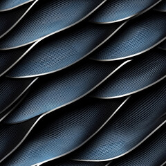 Seamless pattern of textured scales in dark blue tones creates captivating visual effect that draws eye