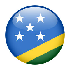 flag of Solomon Islands, button round glossy icon
