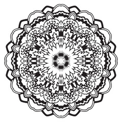 Elegant Black and White Mandala | Intricate Ornamental Symmetrical Pattern