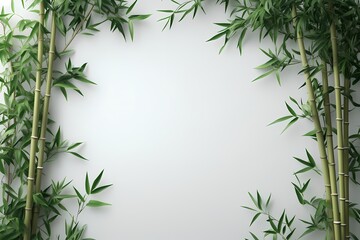 japanese style bamboo frame with copy space