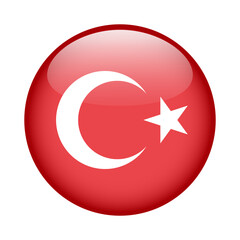 Obraz premium flag of Turkey, button round glossy icon