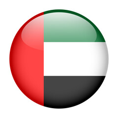 flag of United Arab Emirates, button round glossy icon