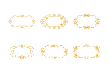 Ornate vintage vector frame set with floral and swirl design elements