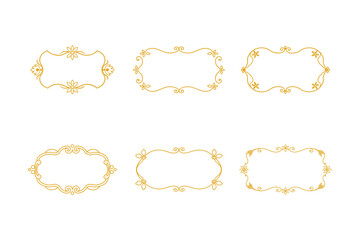 A vector set of vintage frame elements offers retro design borders for decorative labels and invitation cards