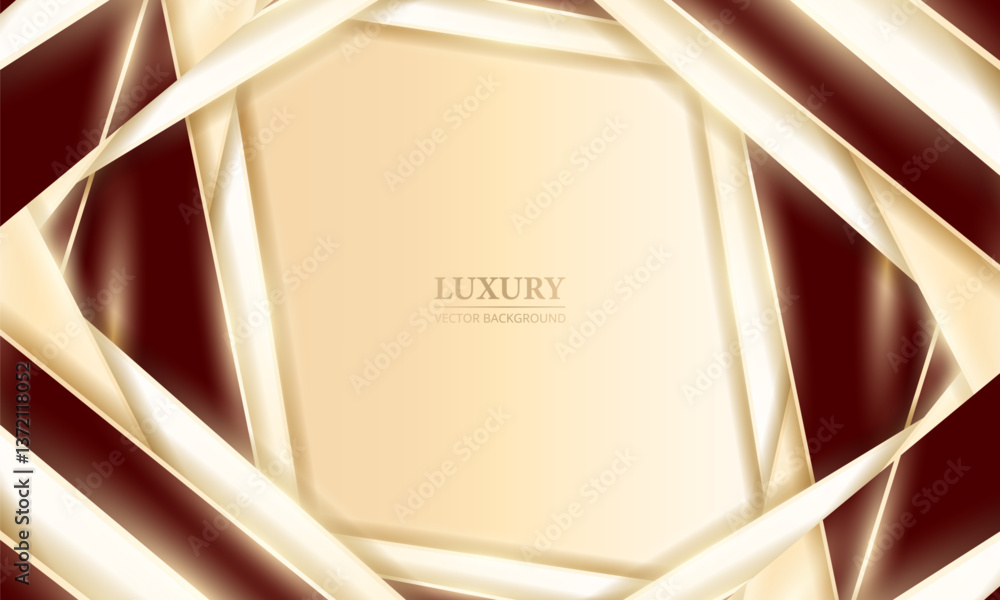 Poster elegant red and gold abstract luxury background with golden lines and shapes. vector illustration