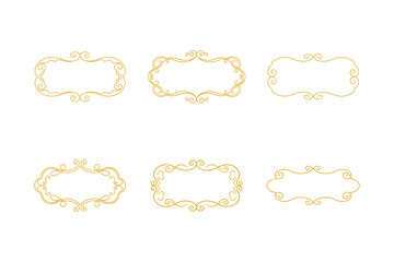 Ornate vintage vector set with decorative frames and floral elements for retro invitation design