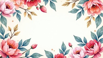 Obraz premium Delicate watercolor floral pattern, perfect for spring flyers , bud, soft