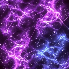 Abstract artistic depiction of glowing lines and stardust particles