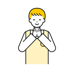 上半身のポーズ_シンプルな保育士の男性07