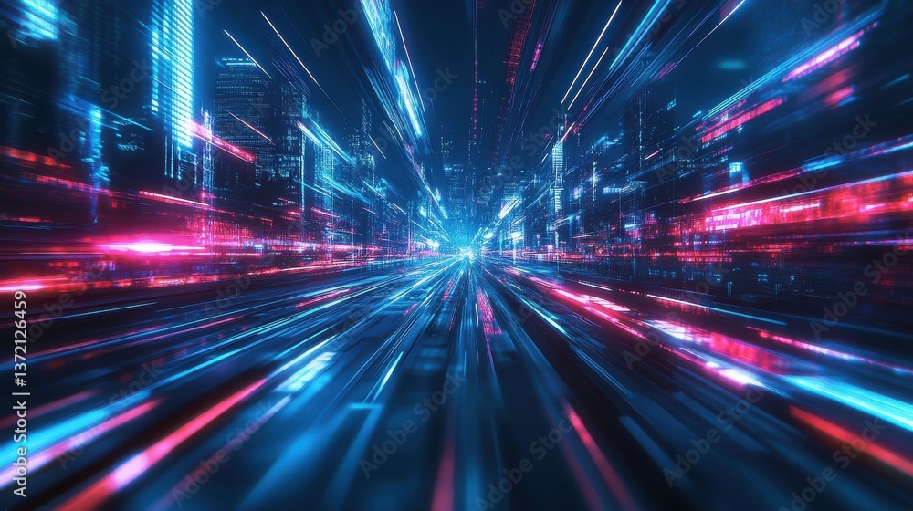 Aufkleber future technology line background and light effect, cyberpunk style background material with a sense