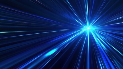 Abstract modern blue background science, futuristic, energy technology concept. Digital image of light rays, stripes lines with blue light, speed and motion blur over dark blue background illustratio