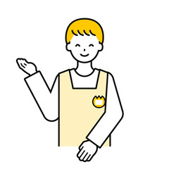 上半身のポーズ_シンプルな保育士の男性20