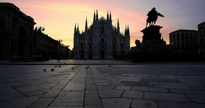  Landscape at dawn on the Milan Cathedral