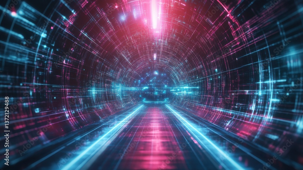 Aufkleber future technology line background and light effect, cyberpunk style background material with a sense