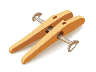 Clothespin vector illustration, isolated on white