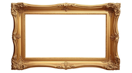 Ornate Gold Picture Frame, Square Composition, Isolated on Transparent Background, Vintage Design, Picture Frame, Gold Frame, Art Frame