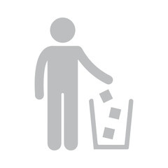 people throwing rubbish icon