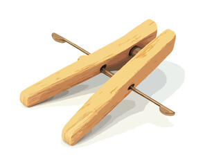 Clothespin vector illustration, isolated on white