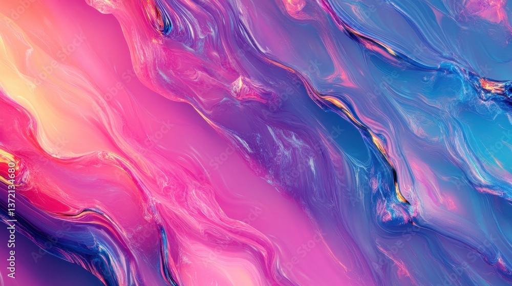 Poster generative ai image of creative abstract background with vibrant colors of glowing pink purple blue 