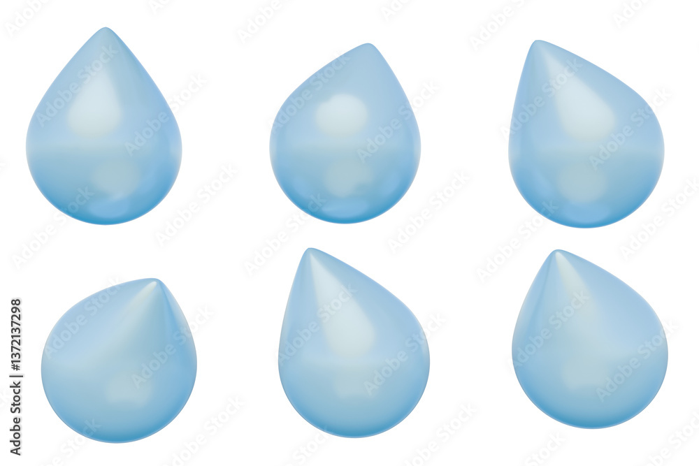 Fototapete 3d render water various rotation directions. 3d rendering and 3d illustration