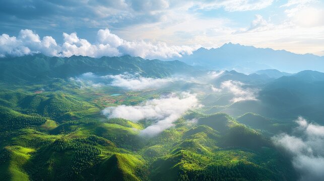 ird's Eye View, the cover of a food advertisement,Yunnan-guizhou Plateau,clouds,natural light, advertising design poster, movie poster, macro scene, big atmosphere, rendered in cinema4d, texture-based