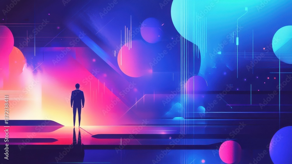 Poster modern futuristic background with subtle gradient colors and hi-tech designs, perfect for showcasing