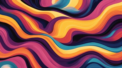 Fototapeta premium a vibrant, colorful, wavy pattern. illustration