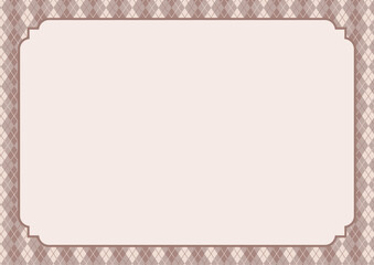 茶色のアーガイルチェックのフレーム