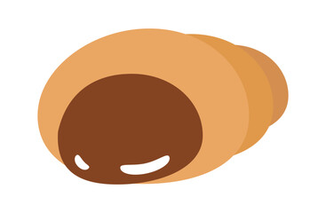 とろりチョコソースのチョココロネのイラスト
