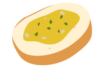 調理したバゲットスライス/フランスパンのイラスト