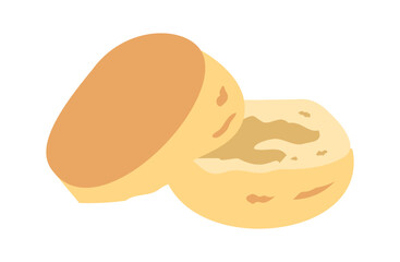 半分に分けたおいしいスコーンのイラスト