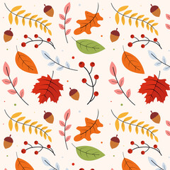 Fototapeta premium pattern with autumn leaves