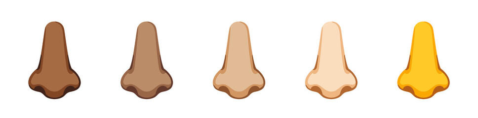 Five Noses with Different Skin Tones