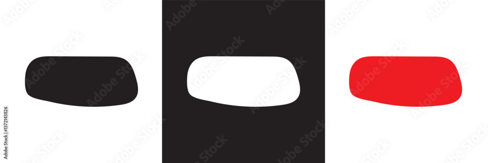 Aufkleber abstract organic rectangle shapes. uneven frame boxes. blob set. black, white and red fluid banner s